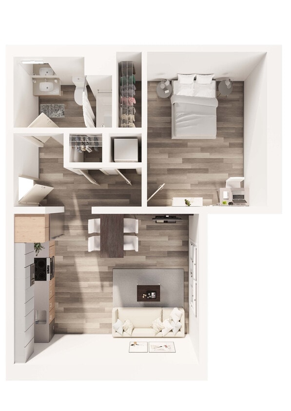 Floor Plan - 1BD, 1BTH B6