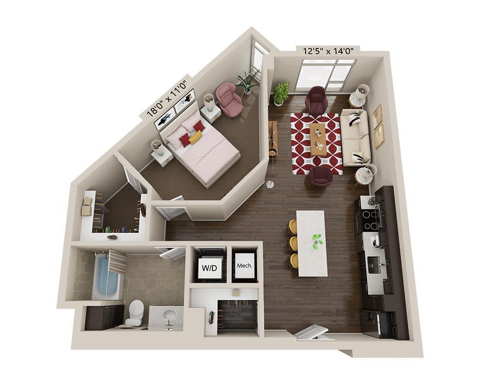 Floor Plan - One Bedroom A1N
