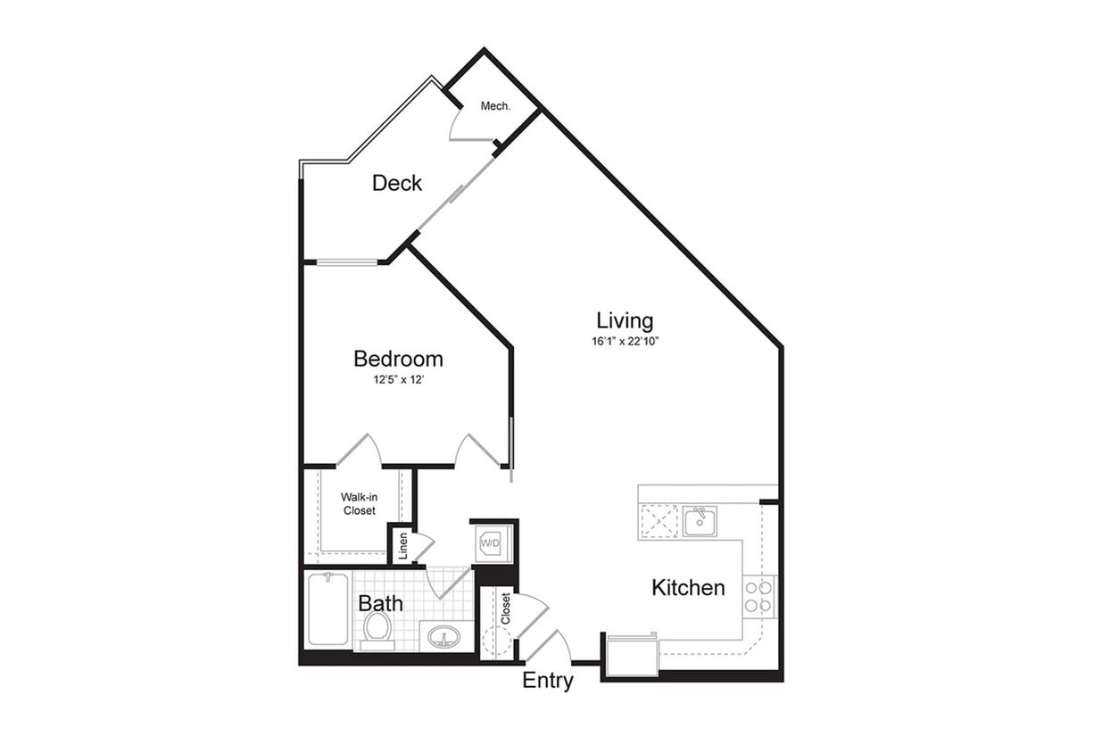 874 SF - 1-Bedroom 1-Bathroom | 874 sqft