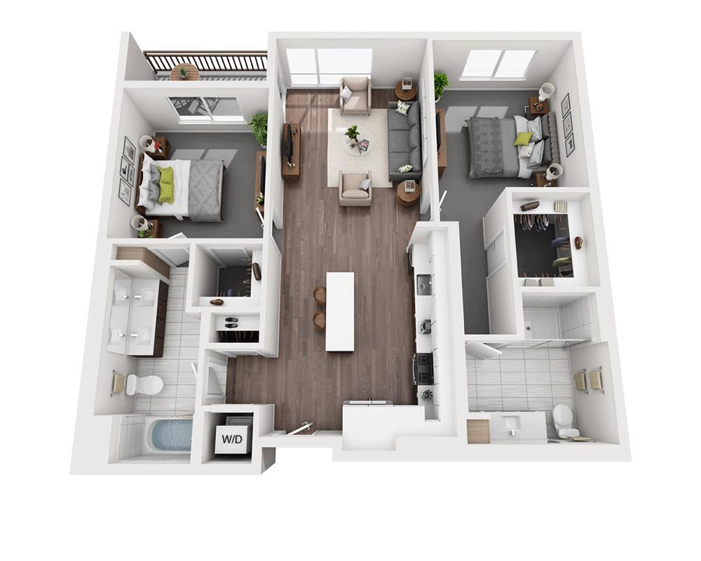 Floor Plan - Two Bedroom B2B