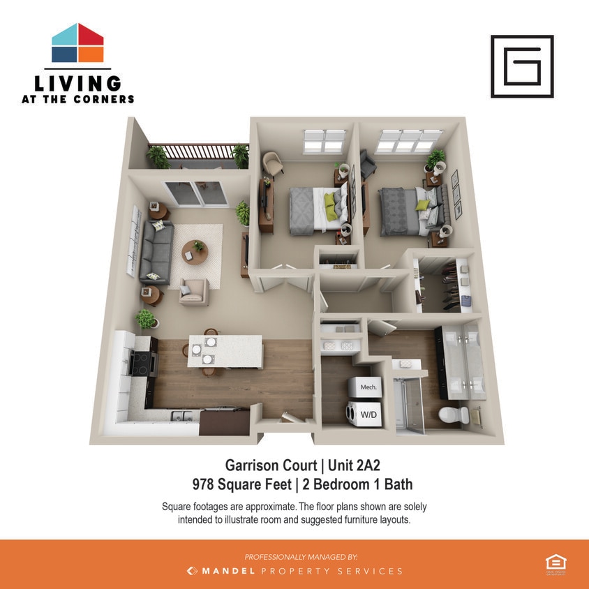 Garrison Court Unit Style 2A2 - 2A2