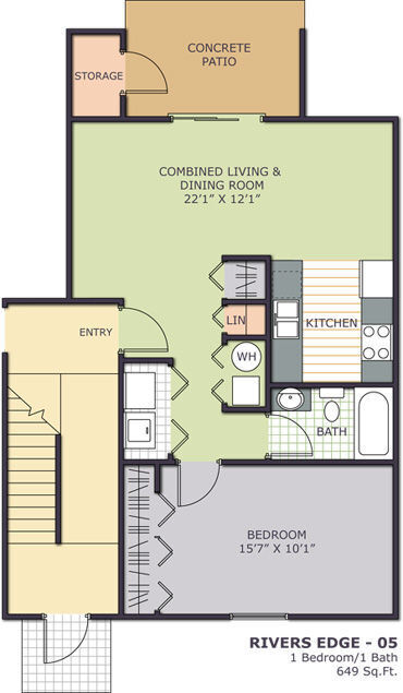 Floor Plan - 1 Bedroom