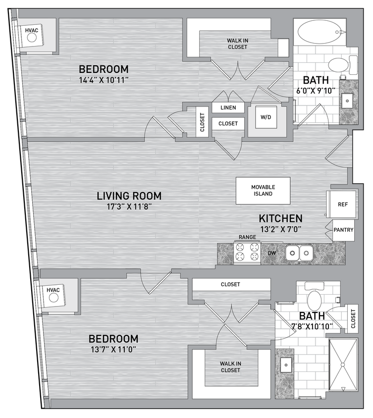 Floor Plan - 22 Stack - 2 Bed 2 Bath-B3.2