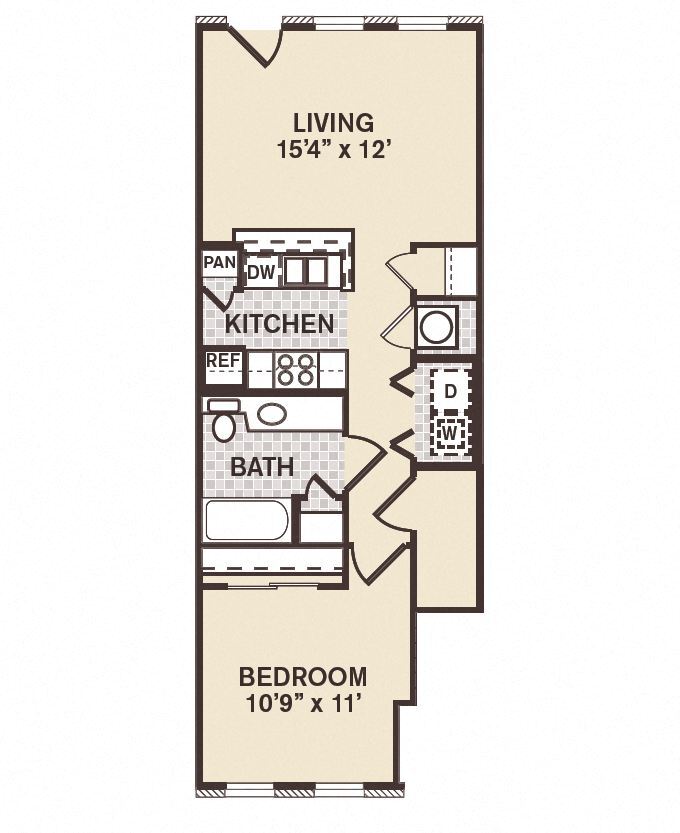 Floor Plan - 1B1B Rush Street
