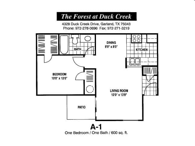 1BR/1BA - 1 Bedroom 1 Bathroom A1