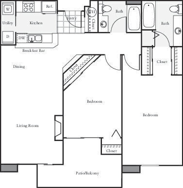 Floor Plan - 2x2 - H