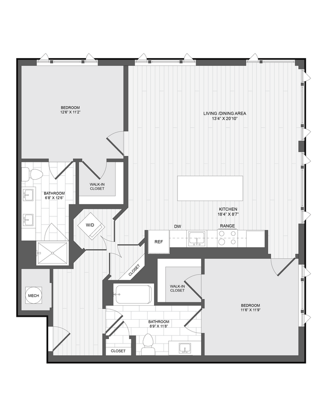 Floor Plan - 2 Bed2 Bath-2L