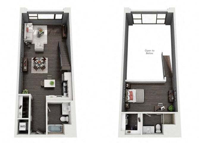 Floor Plan - 1 Bedroom Loft 