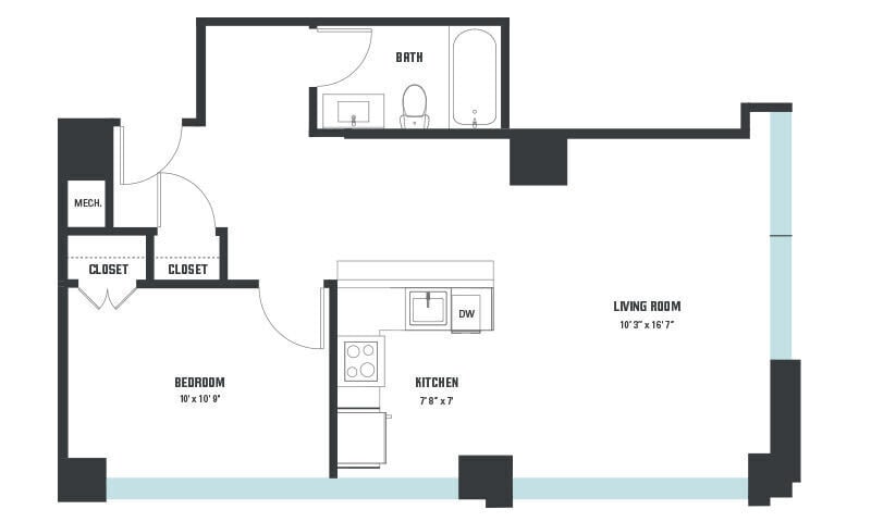 Floor Plan - A11 One Bedroom