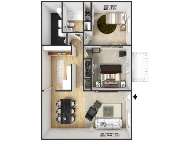 Floor Plan - 2 Bedroom 1 Bath