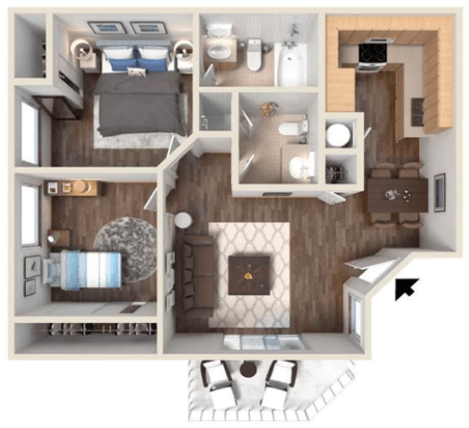 Floor Plan - C1- 2X2
