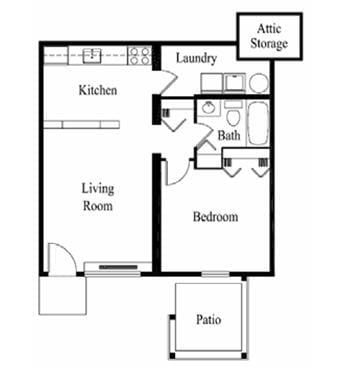 Floor Plan - One Bed One Bath S