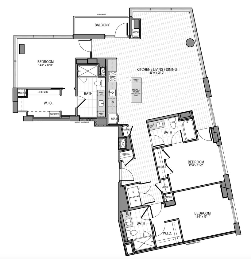 3 BD 3 BA - 3BR/3BA BALCONY