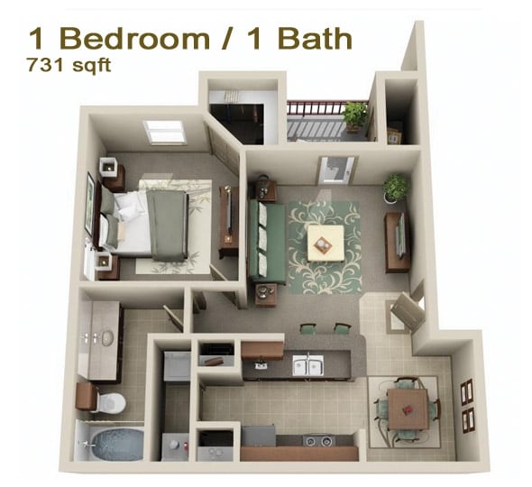 Floor Plan - A1 - One Bedroom
