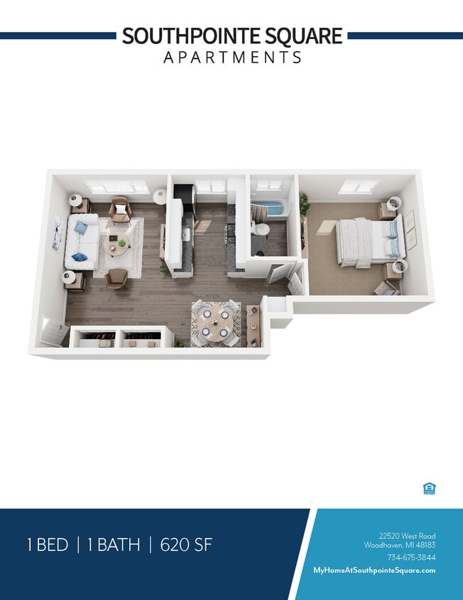 Floor Plan - 1 BEDROOM 1 BATH
