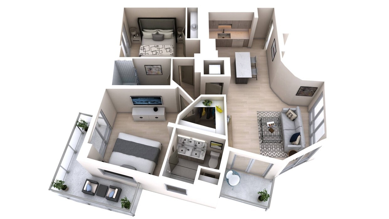 Two Bedroom Two Bath (1,163) - Two Bedroom Two Bath (1,163)