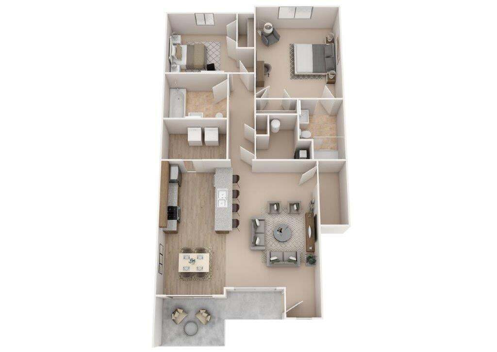 Floor Plan - Two Bedroom 2 Bath- Lower Level