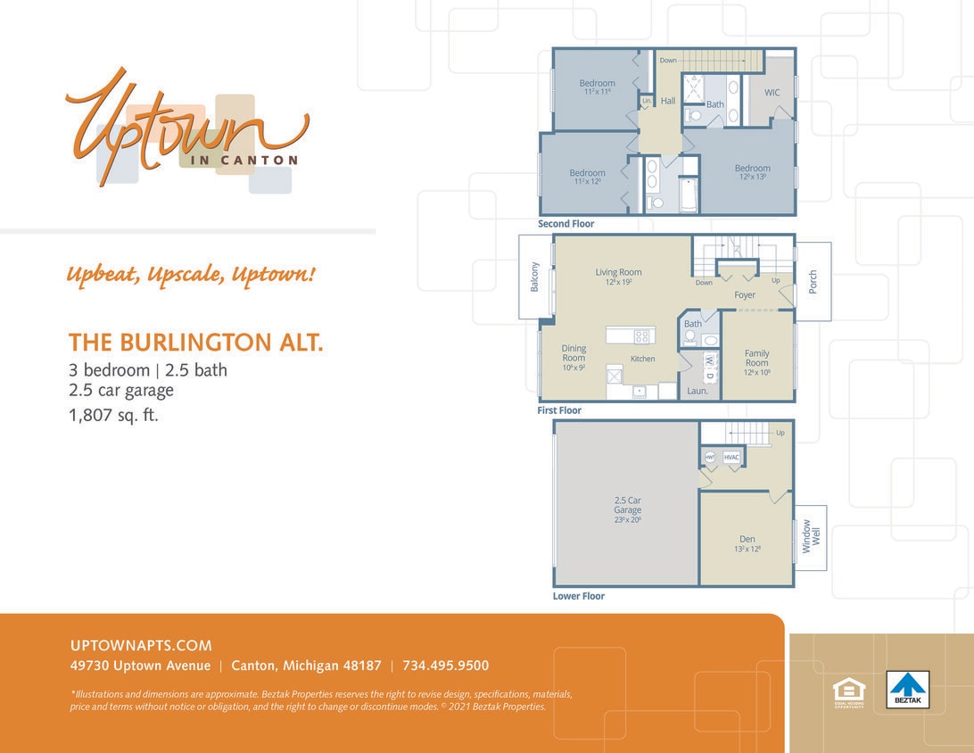 Floor Plan - The Burlington Alt. - includes a 2.5 car attach...