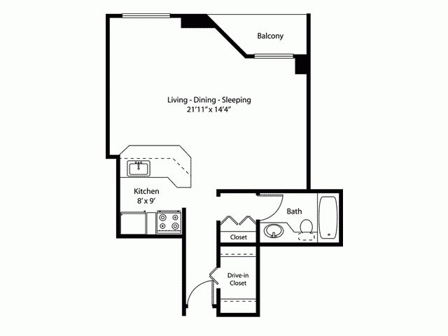 A7.gif - Studio/1 bath