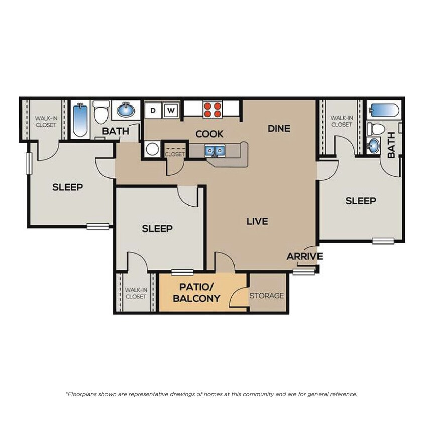 Floor Plan - 3 Bed - 2 Bath SM