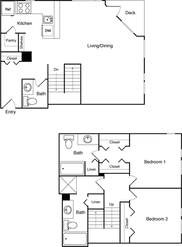 Floor Plan - 2 Bed 310 NW