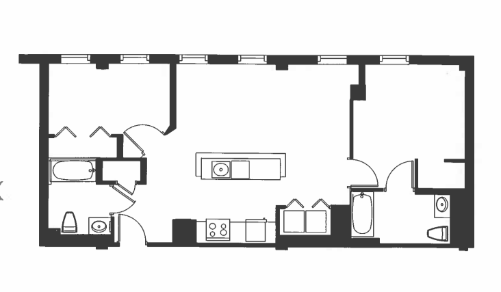 Floor Plan - 2 Bed 2 Bath - B2N