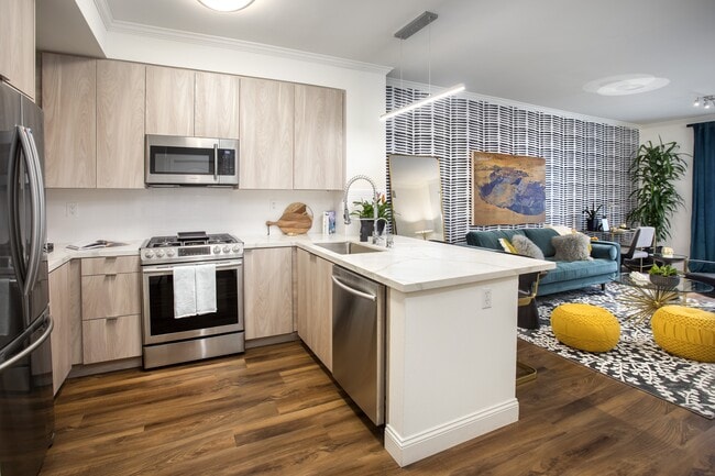 Modern kitchen at Reveal Playa Vista in Playa Vista, CA. - Reveal Playa Vista