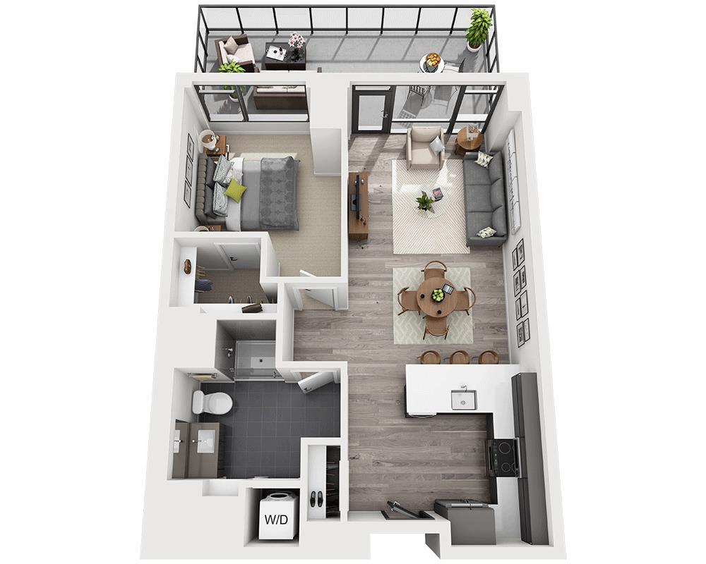 Floor Plan - One Bedroom A1AT