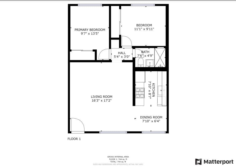 Floor Plan - Two bedroom / One bath Medium