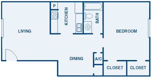 1BR/1BA - Plan A2