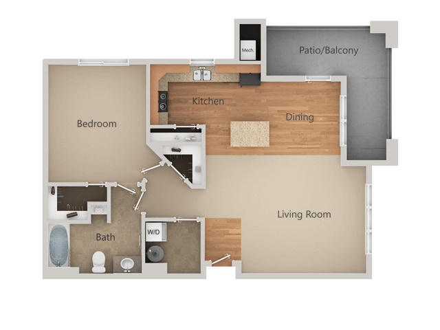 Floor Plan - 1x1 D