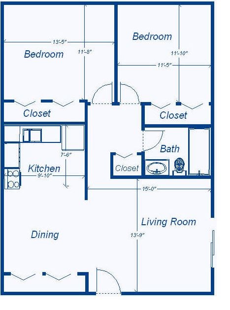 2 Bed 1 Bath