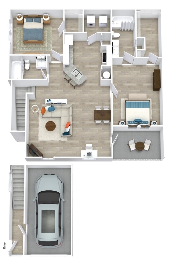 Floor Plan - B2 Large Upper w Garage