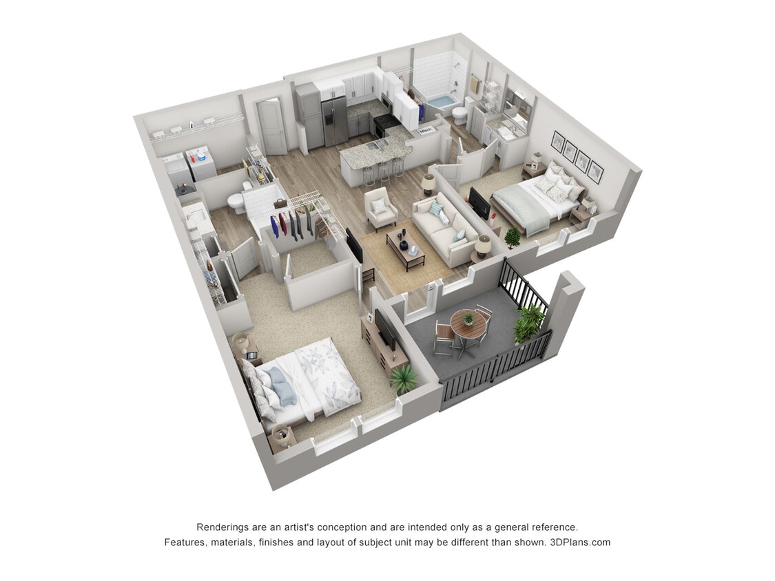 Floor Plan - Burano 2 BD, 2BA