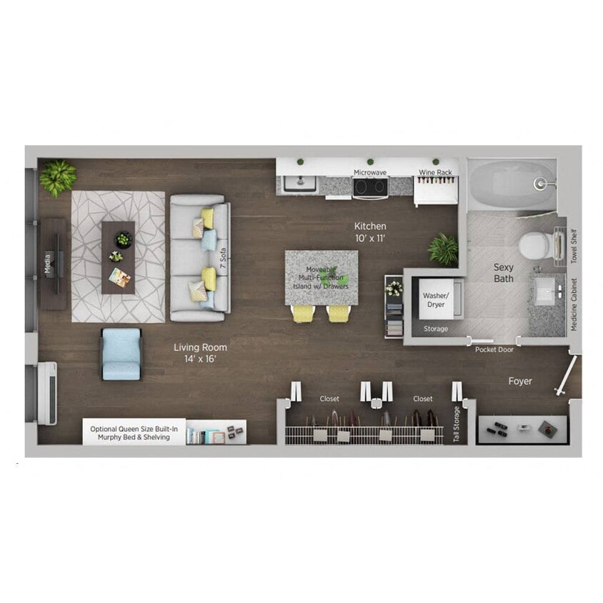 Floor Plan - Studio Affordable Program Sd-AFF