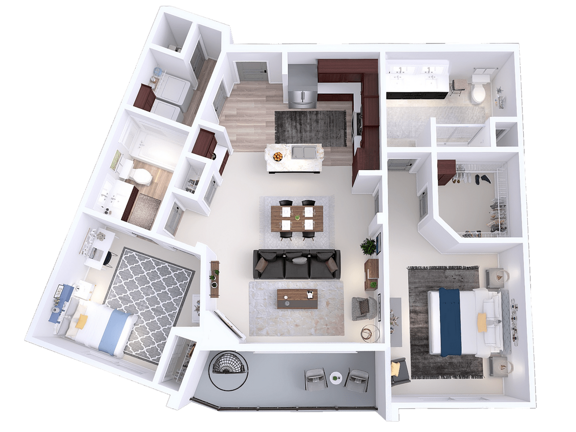 Floor Plan - EastTown - N - 2 Bed - 2 Bath