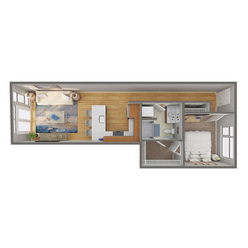 Floor Plan - 1 Bed/1 Bath - B