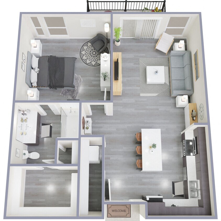 Floor Plan - C - 1 Bed 1 Bath