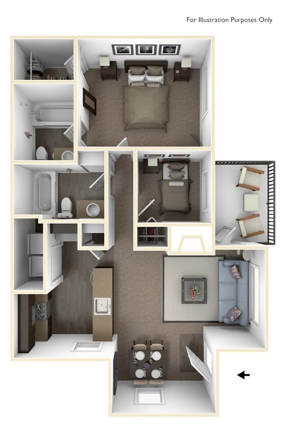 Floor Plan - 2 Bedroom 2 Bath