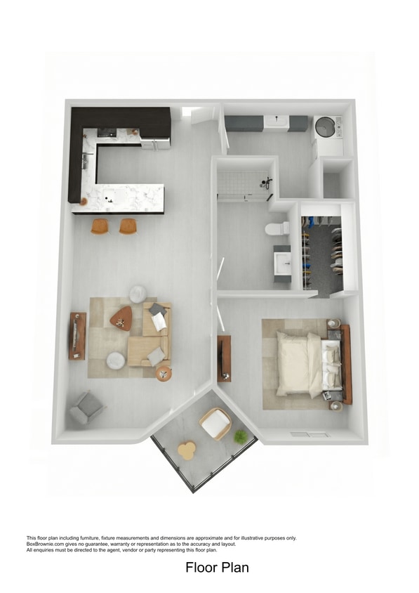 Floor Plan - 1 Bedroom 1 Bathroom
