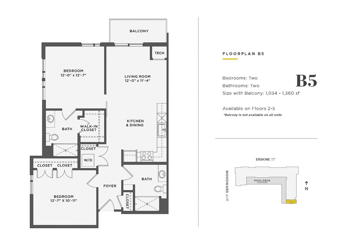 Floor Plan - 2 Bedroom Unit - B5