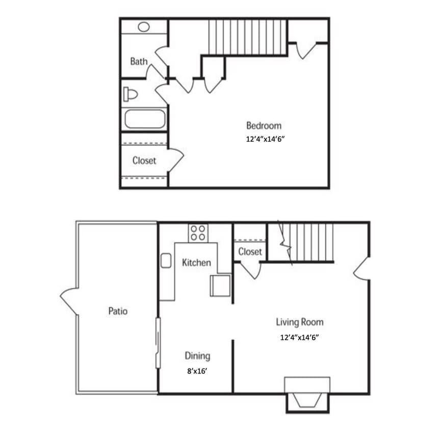 Floor Plan - 1 Bedroom 1 Bath