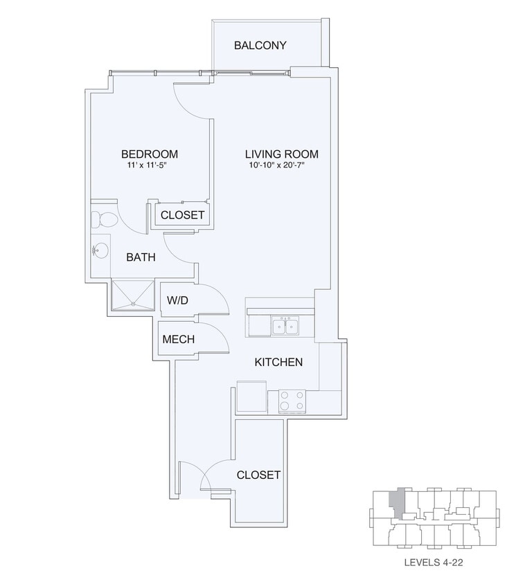 Floor Plan - 1x1 771