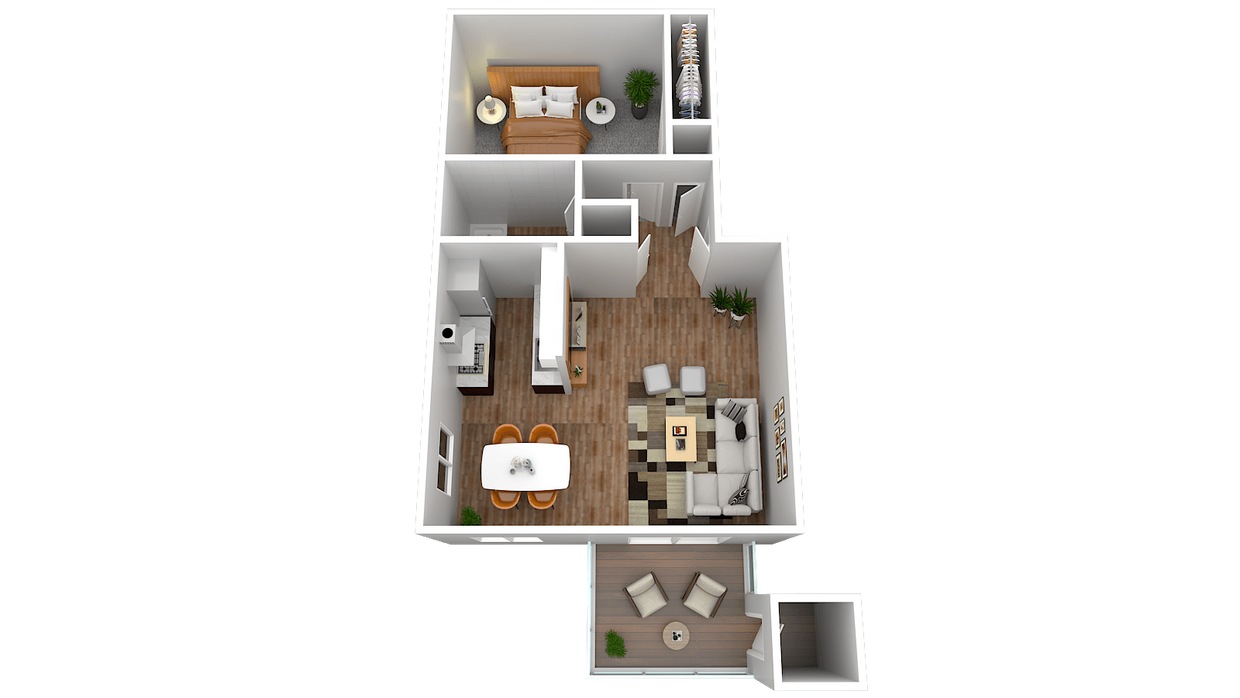 Floor Plan - The Reece - One Bedroom Apartment