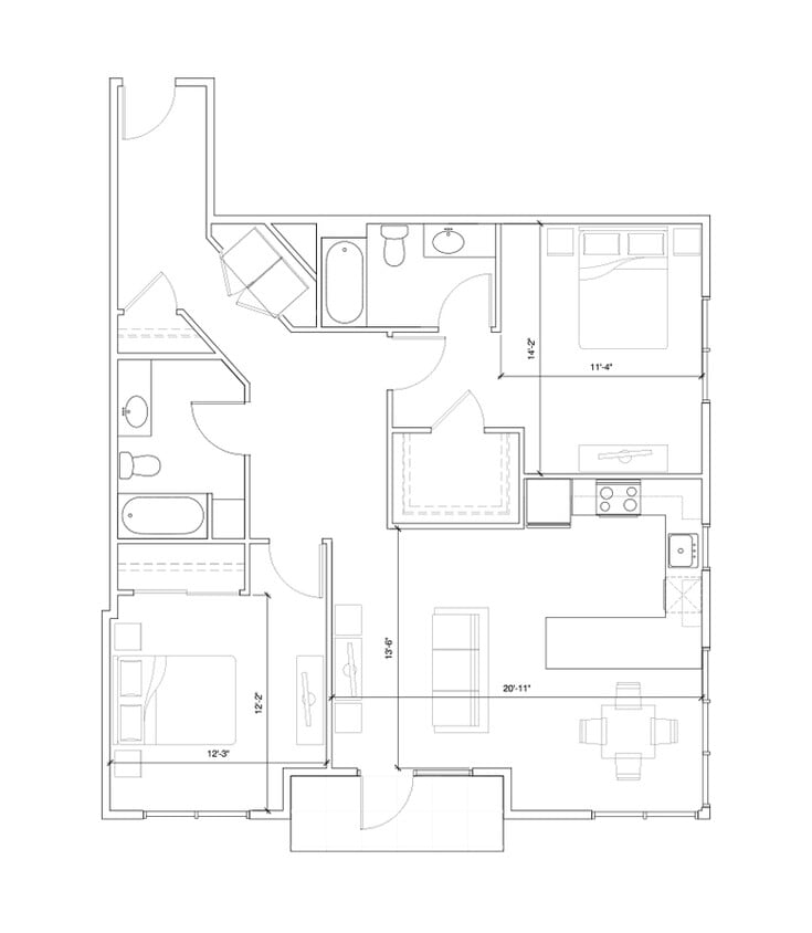 Floor Plan - Hub 9 - 2x2 C1