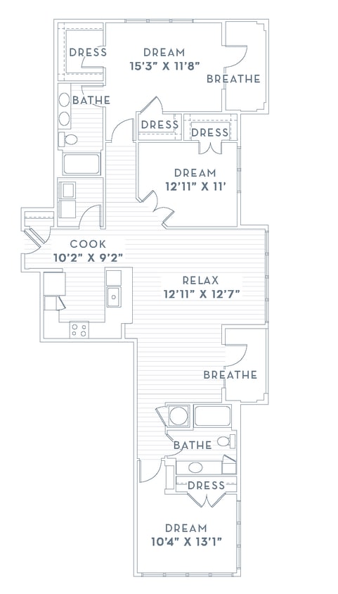 C1R floor plan Presley Uptown - C1R