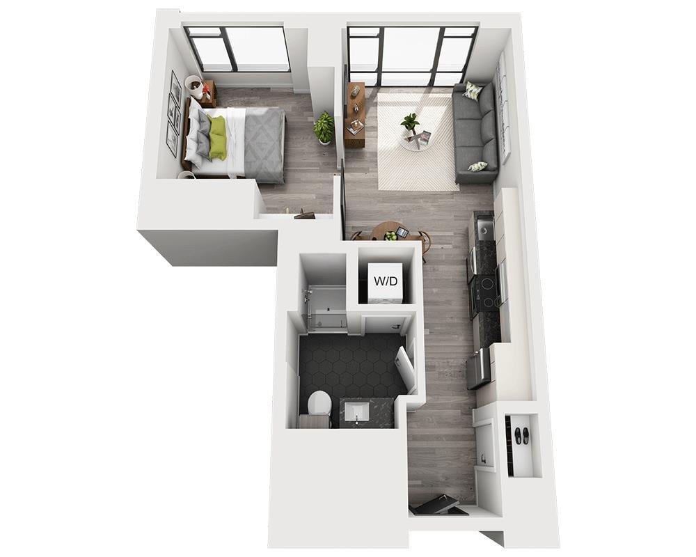 Floor Plan - One Bedroom A1U-PH Penthouse