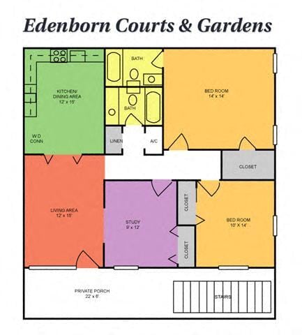 Floor Plan - 2 Bedrooms w/Den, 2 Baths