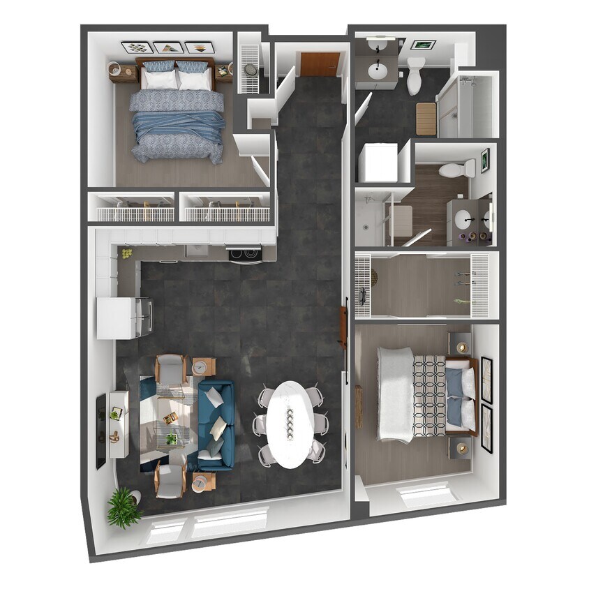 Floor Plan - 2 Bed/2 Bath-B7.2