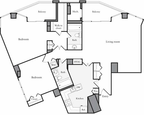 Floor Plan - 2 Bedrooms H